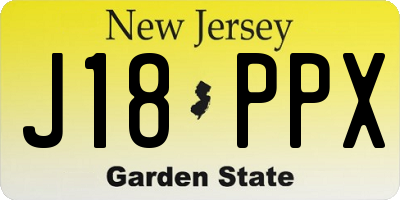 NJ license plate J18PPX