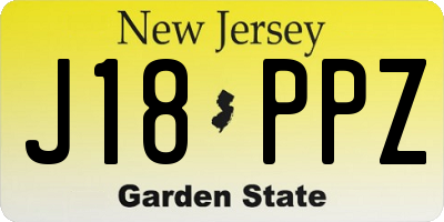 NJ license plate J18PPZ
