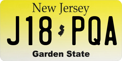 NJ license plate J18PQA