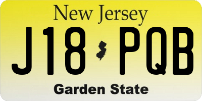 NJ license plate J18PQB