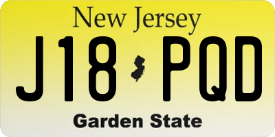 NJ license plate J18PQD
