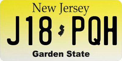 NJ license plate J18PQH