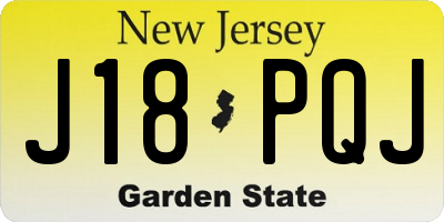 NJ license plate J18PQJ