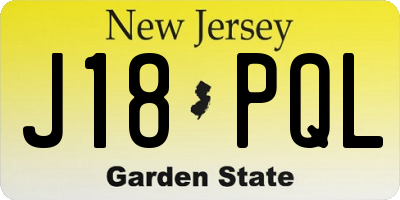 NJ license plate J18PQL