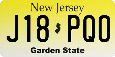 NJ license plate J18PQO