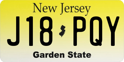 NJ license plate J18PQY