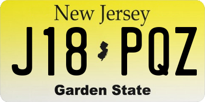 NJ license plate J18PQZ