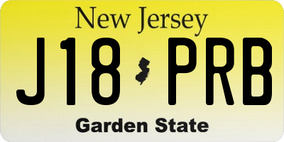 NJ license plate J18PRB