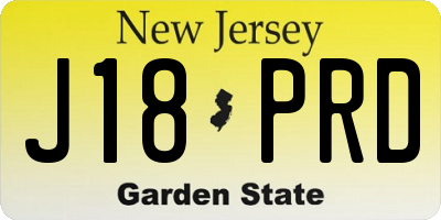 NJ license plate J18PRD