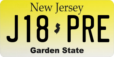 NJ license plate J18PRE