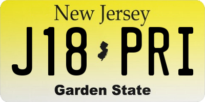NJ license plate J18PRI