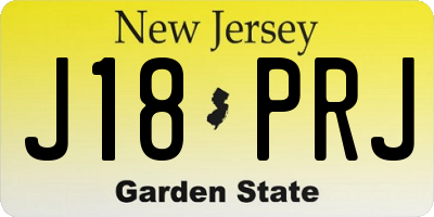 NJ license plate J18PRJ