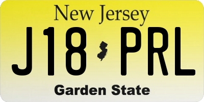 NJ license plate J18PRL