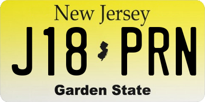 NJ license plate J18PRN