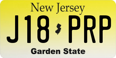 NJ license plate J18PRP
