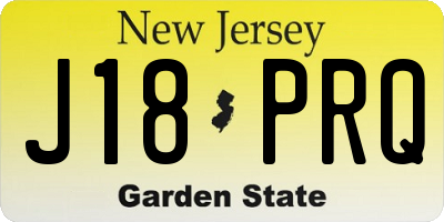 NJ license plate J18PRQ