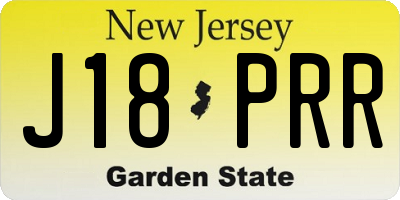 NJ license plate J18PRR