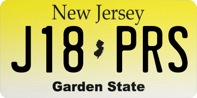 NJ license plate J18PRS