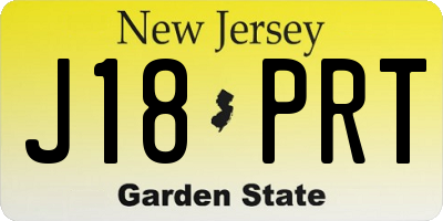 NJ license plate J18PRT