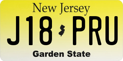 NJ license plate J18PRU