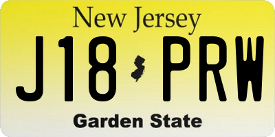 NJ license plate J18PRW