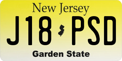 NJ license plate J18PSD