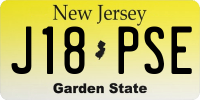 NJ license plate J18PSE