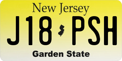 NJ license plate J18PSH