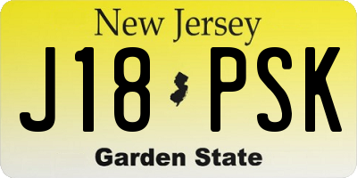 NJ license plate J18PSK
