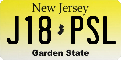 NJ license plate J18PSL