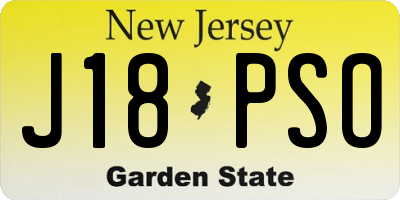 NJ license plate J18PSO