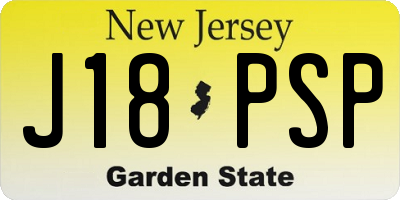 NJ license plate J18PSP