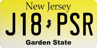 NJ license plate J18PSR