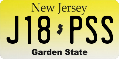 NJ license plate J18PSS