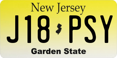 NJ license plate J18PSY