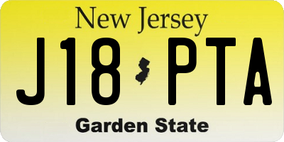 NJ license plate J18PTA