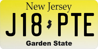 NJ license plate J18PTE