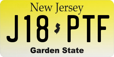 NJ license plate J18PTF