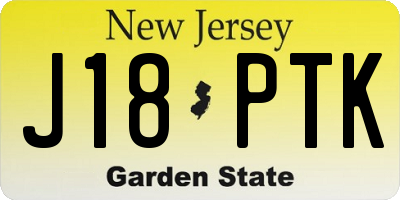 NJ license plate J18PTK
