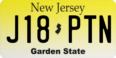NJ license plate J18PTN