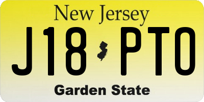 NJ license plate J18PTO