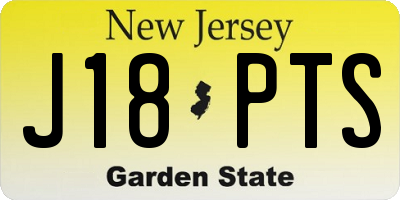 NJ license plate J18PTS