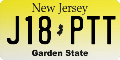 NJ license plate J18PTT