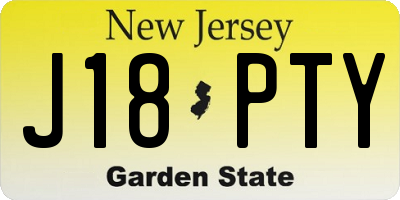NJ license plate J18PTY