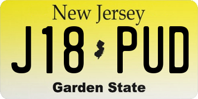 NJ license plate J18PUD