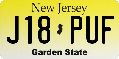 NJ license plate J18PUF