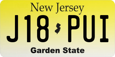 NJ license plate J18PUI