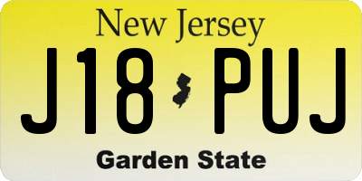 NJ license plate J18PUJ