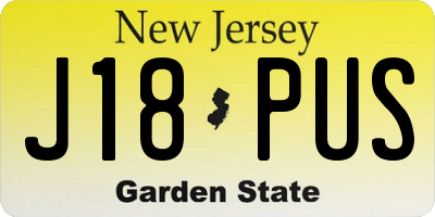NJ license plate J18PUS