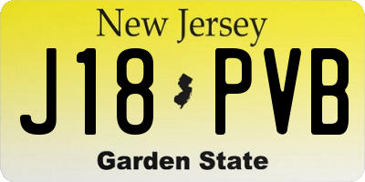 NJ license plate J18PVB